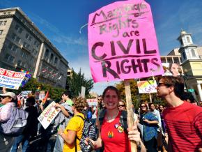 Demonstrating for marriage rights and full equality at the National Equality March